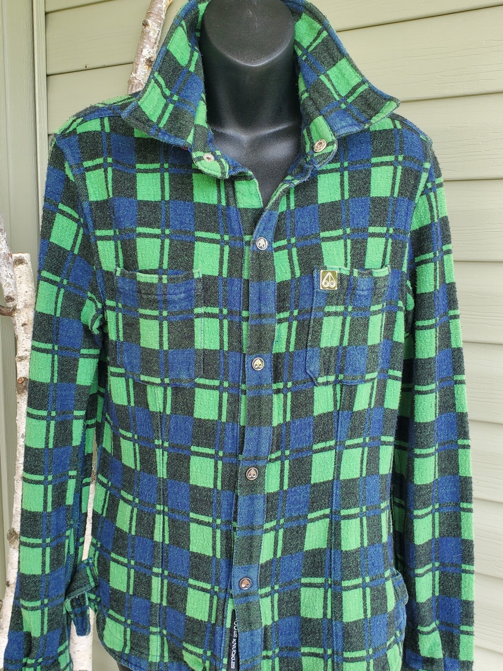 Green & Blue Plaid Button-Up Jacket